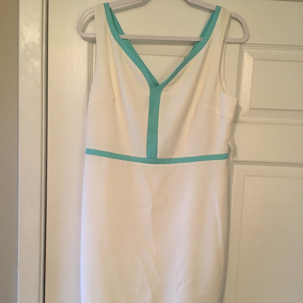 Cream and Turquoise Dress